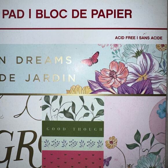 NOS Craft Smart Garden Dreams Scrapbook Paper 12 X 12 - 48 Sheets Sealed - Picture 2 of 5